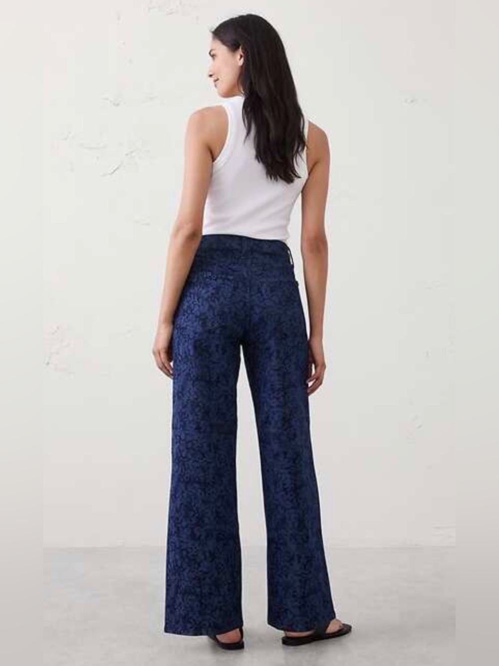 Banana Republic Factory Floral Wide-Leg High-Rise Jeans